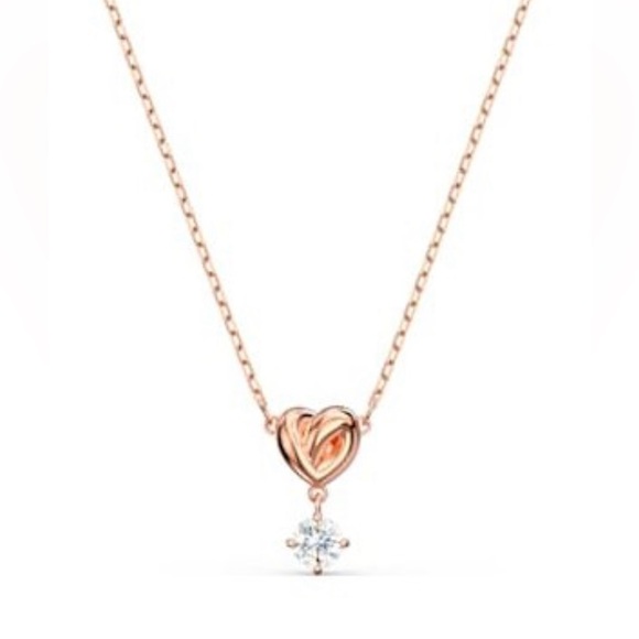 Swarovski 5516542 Lifelong Heart White Rose gold-tone Cubic Zirconia Necklace - Picture 1 of 9